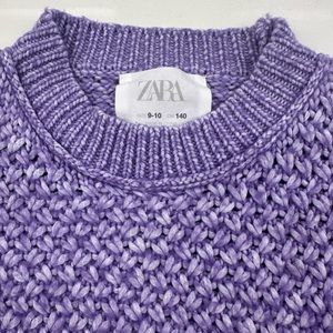Zara textured knit sweater purple white marbled